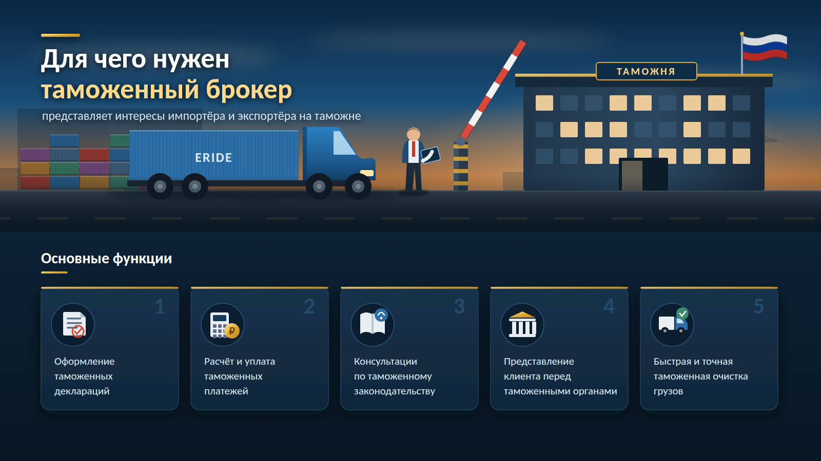Основные функции таможенного брокера
